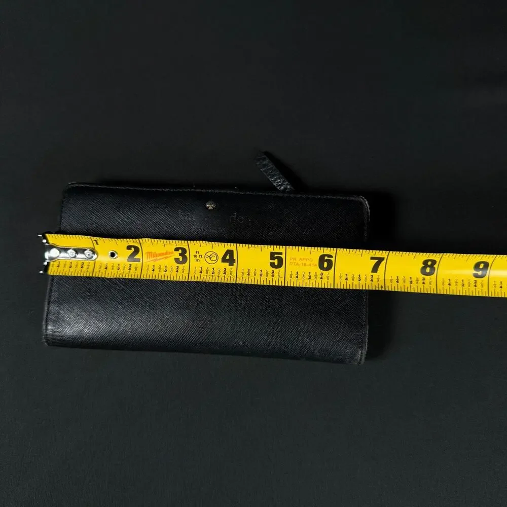 Kate Spade Schuyler Large Slim Bifold Saffiano Wallet Black